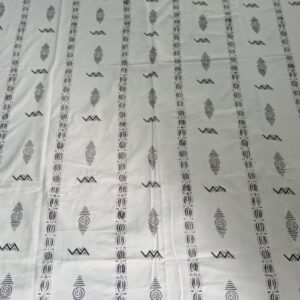Tissu Bogolan blanc à motifs noirs TB0002-1
