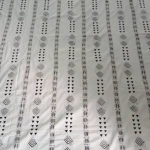 Tissu Bogolan blanc à motifs noirs TB0002-2