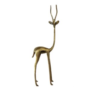 Gazelle, statuette en bronze massif