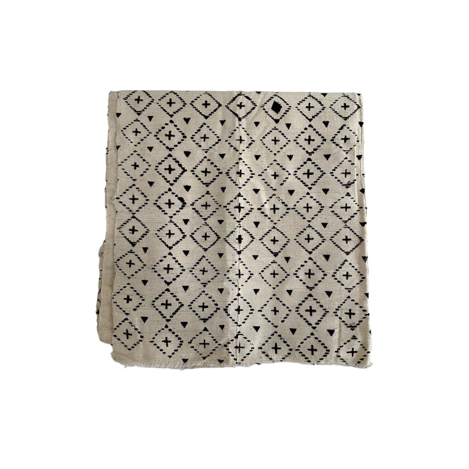 Tissu Bogolan crème à motifs noir TB0001-6 – Image 2