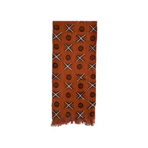 Chemin de table en Bogolan terracotta à motifs TB0003-2