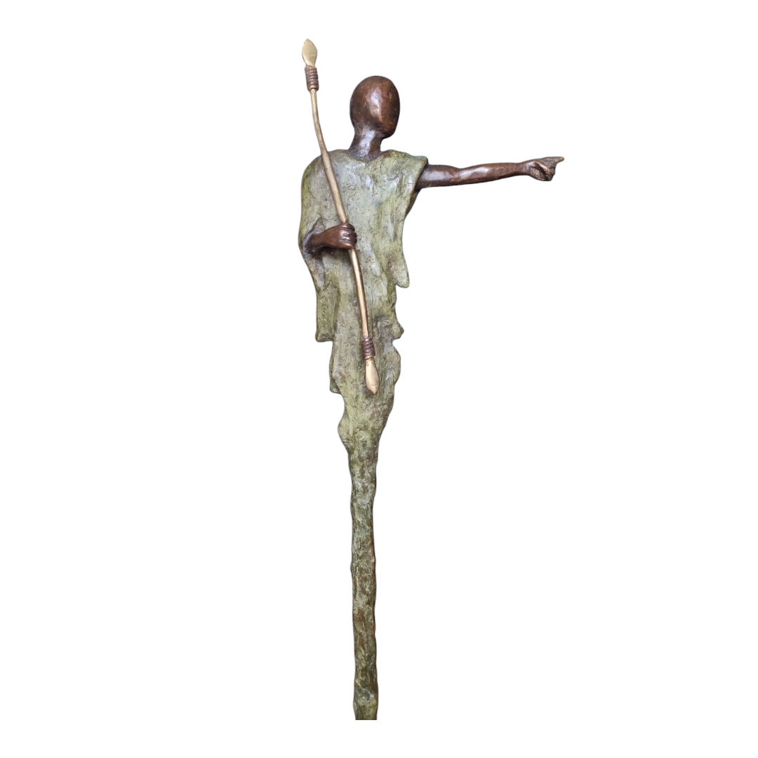 Veilleur indiquant la direction By ISO contemporain en bronze massif – Image 2