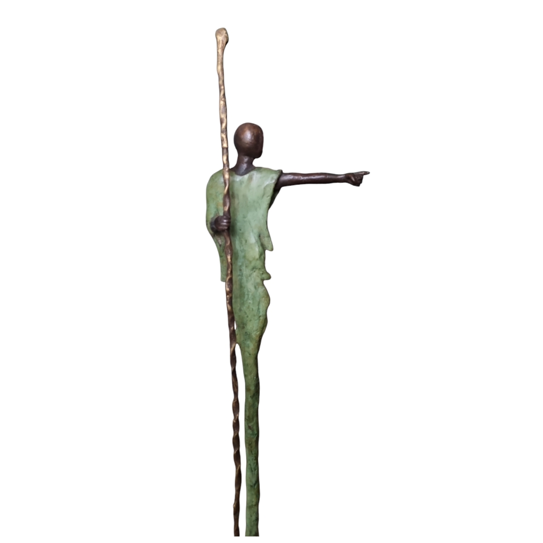 Veilleur indiquant la direction By ISO contemporain en bronze massif – Image 2